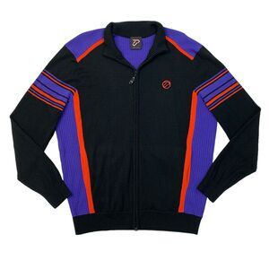 IJP Design Sweater Mens XL Extra Large Ribbed Full Zip Wool Acrylic Blend *READ